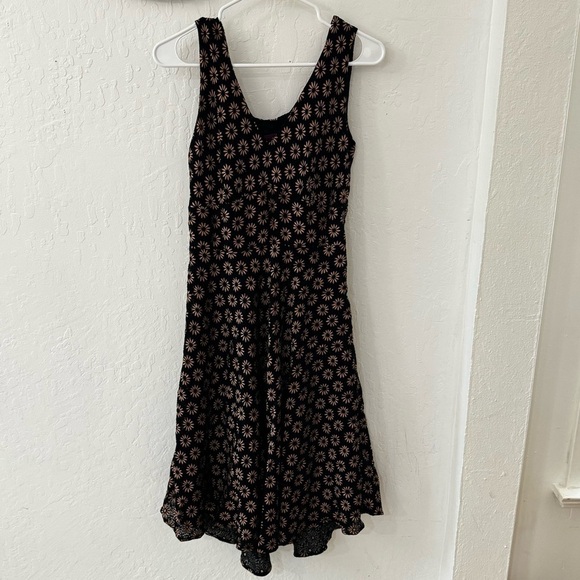 Salaam Black Daisy Tank Sleeveless Ruffle Flowy Boho Dress Size S - Picture 2 of 14